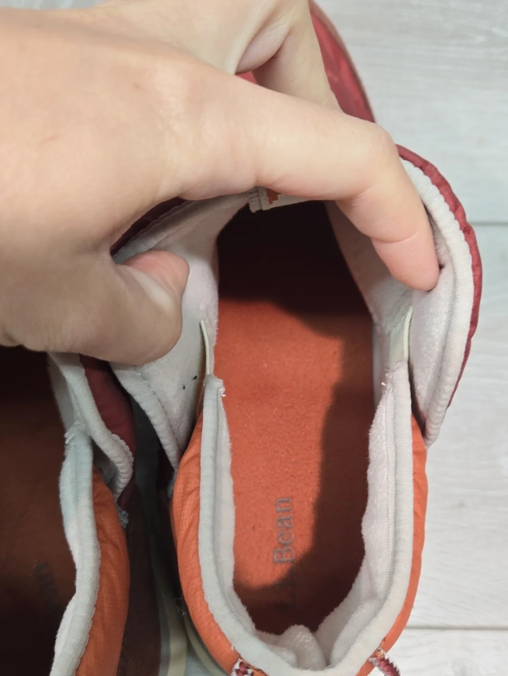 L.L. Bean Men’s Insulated Slip-On High Top Sneakers in Rust/Orange Shoes Sz 11M